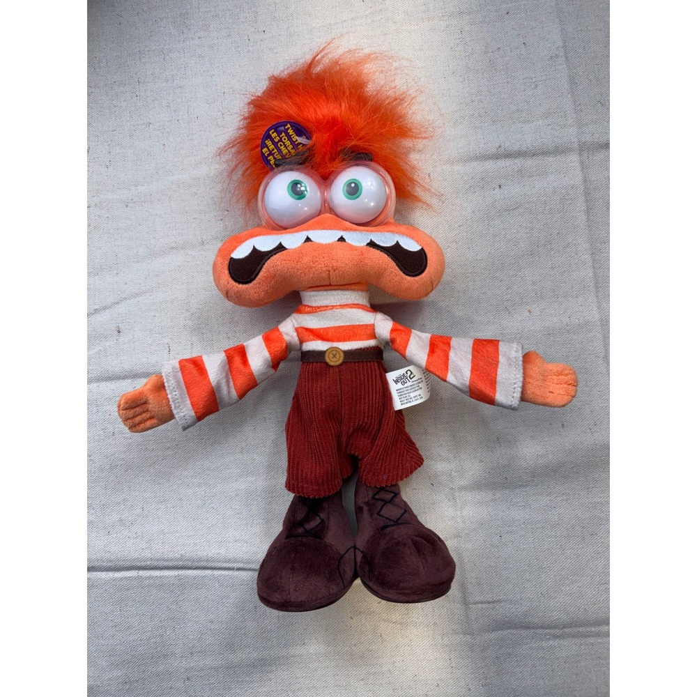 Inside Out 2 Anger Plush‎ Toy Disney Pixar "Twist Hair" Talking Action Figure